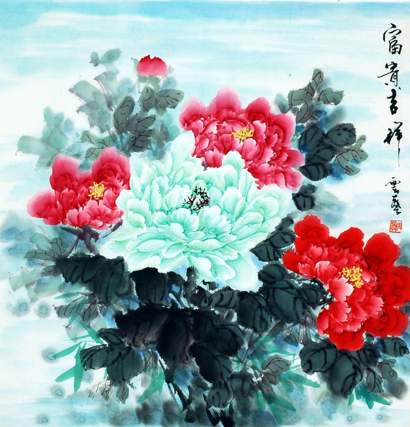 Chinese Peony Painting - CNAG007867