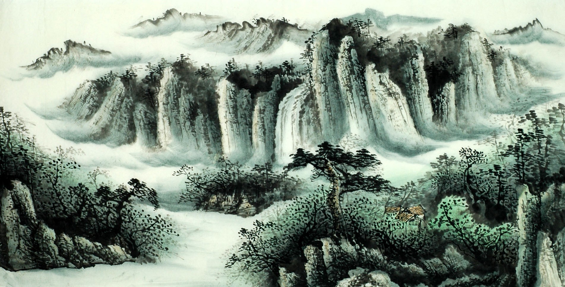 Chinese Landscape Painting - CNAG007898