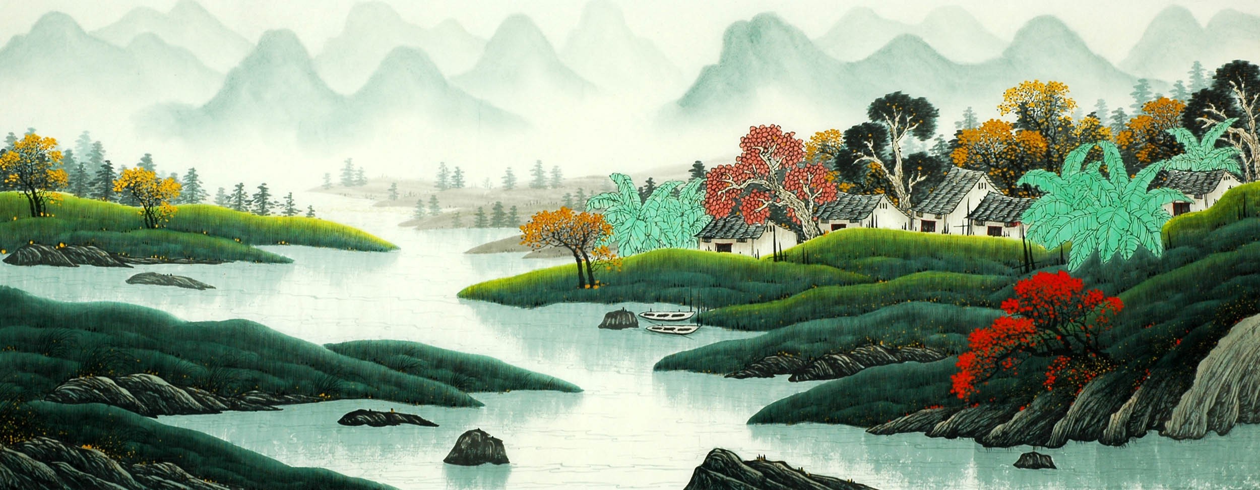 Chinese Landscape Painting - CNAG007954