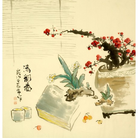Chinese Lotus Painting - CNAG008018