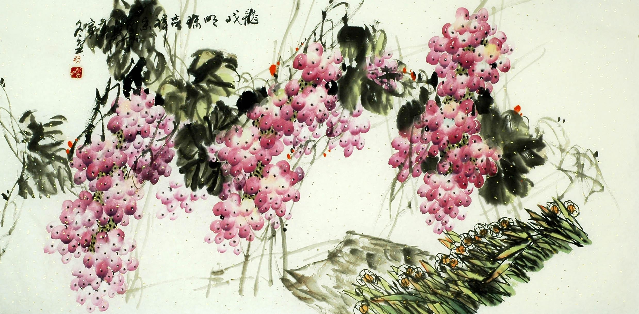 Chinese Grapes Painting - CNAG008035