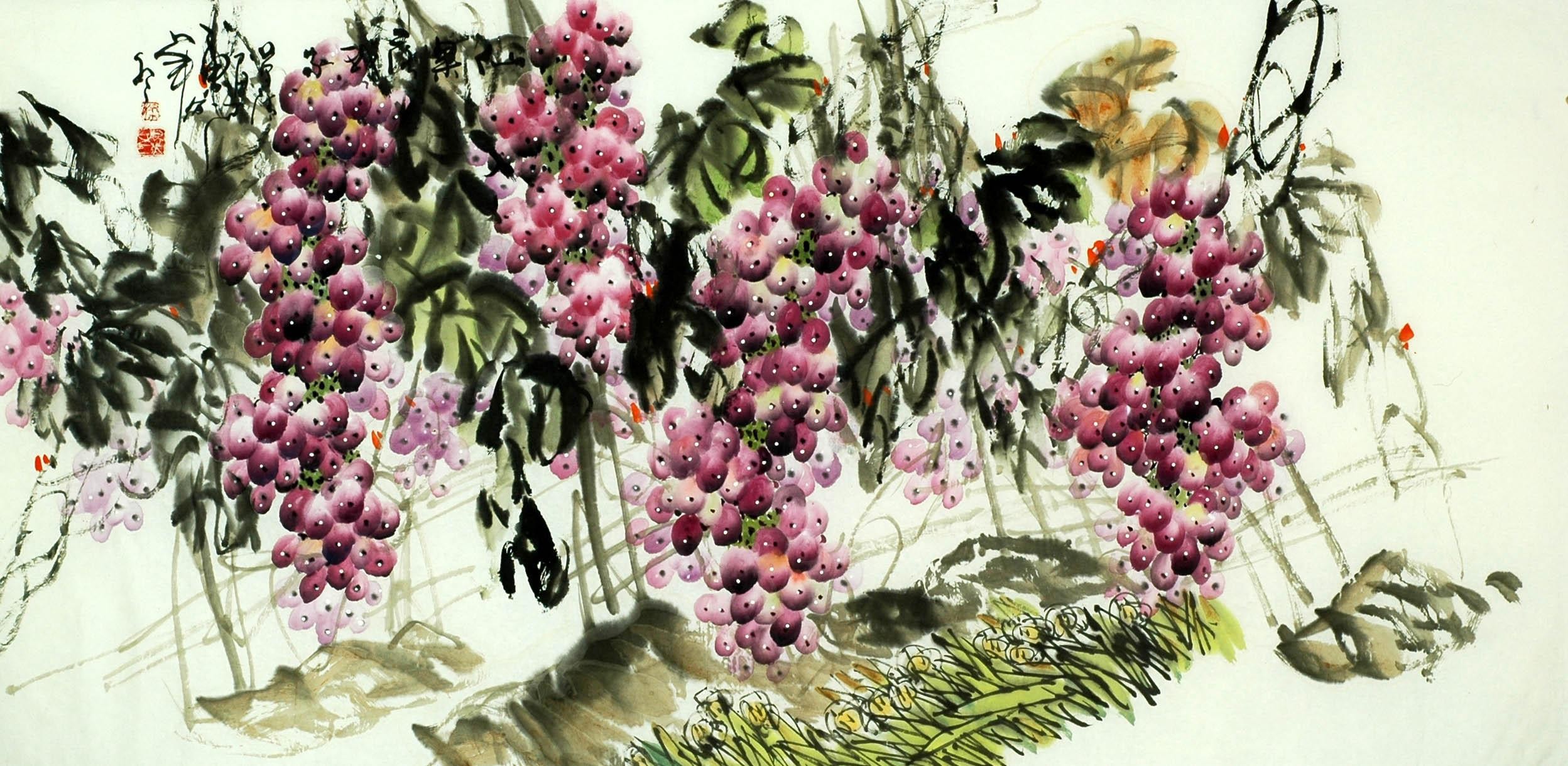 Chinese Grapes Painting - CNAG008039