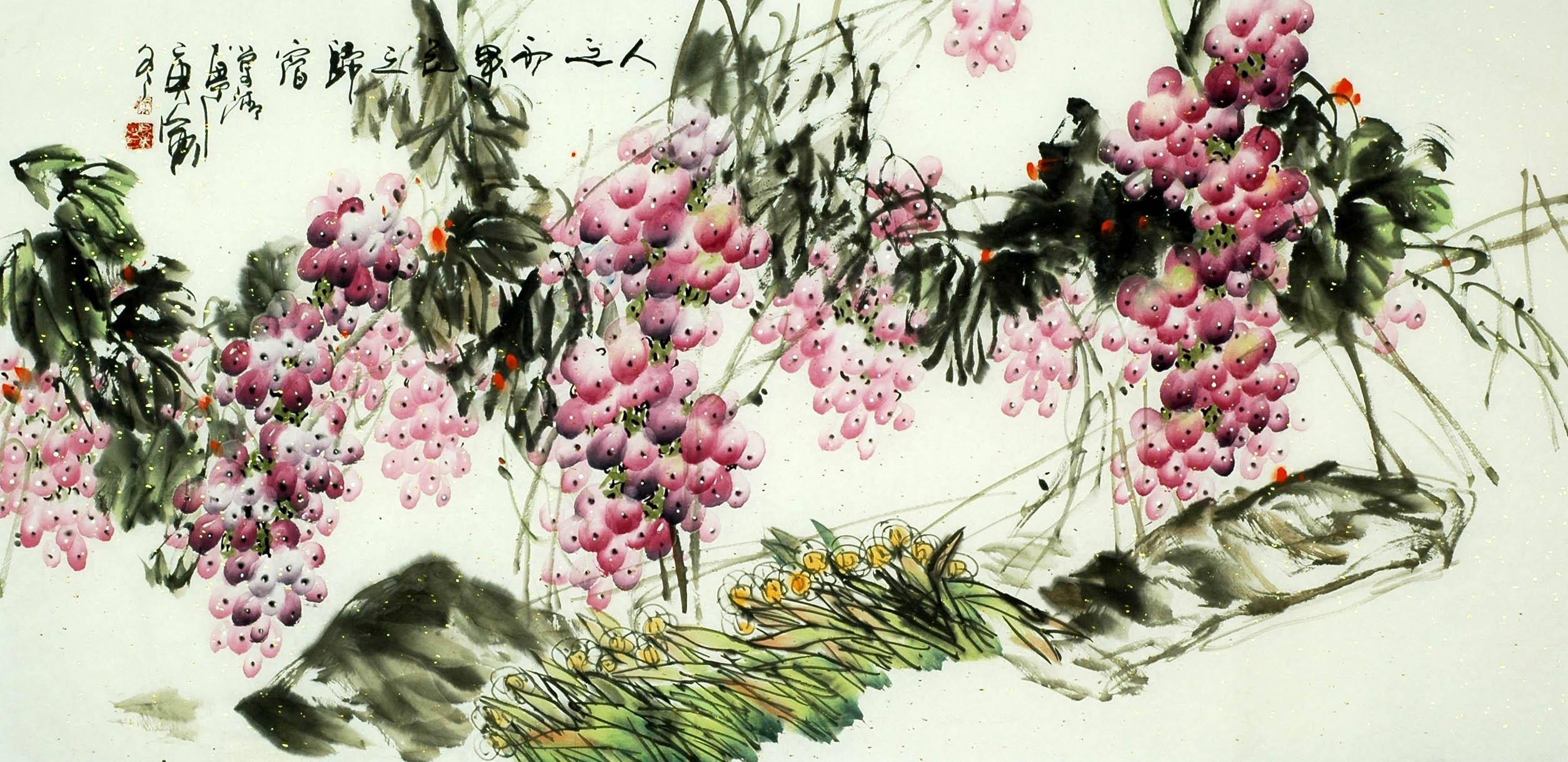 Chinese Grapes Painting - CNAG008045