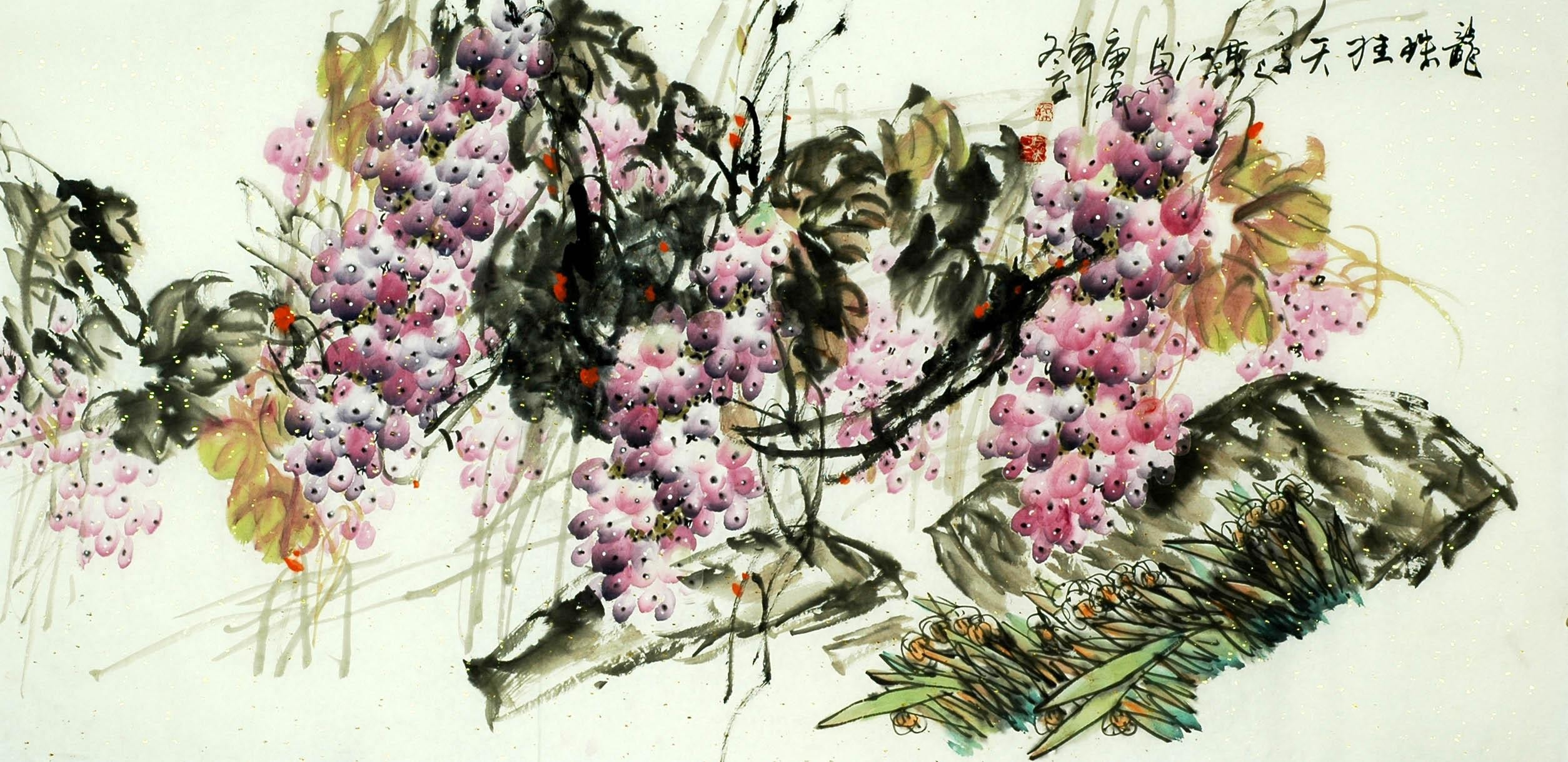 Chinese Grapes Painting - CNAG008048
