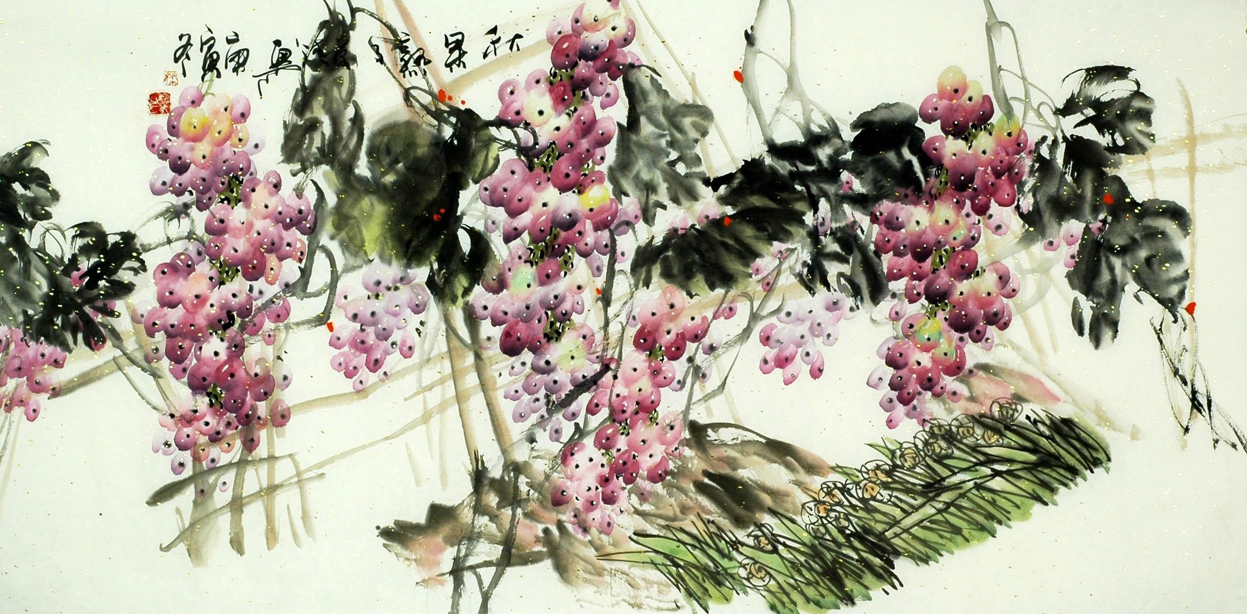 Chinese Grapes Painting - CNAG008049