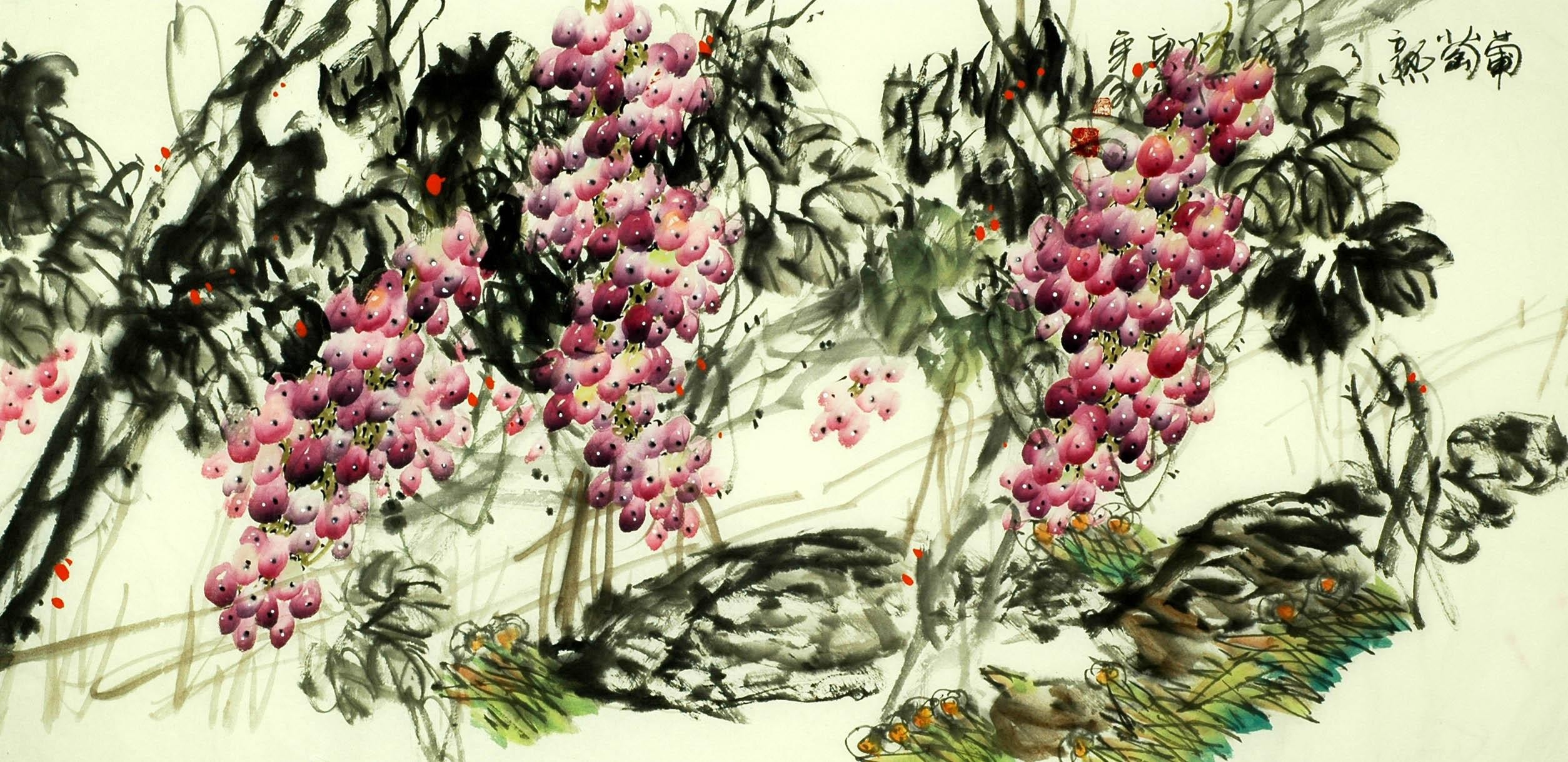 Chinese Grapes Painting - CNAG008050