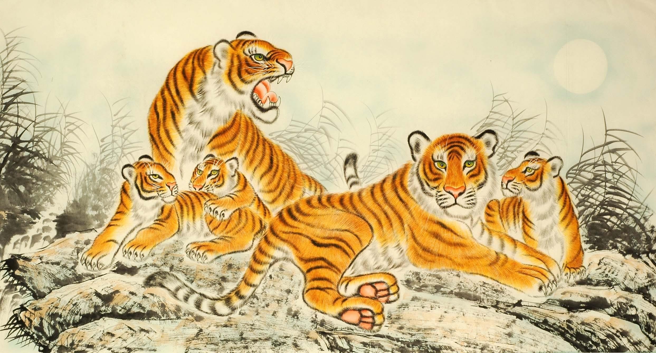 Chinese Tiger Painting - CNAG008157