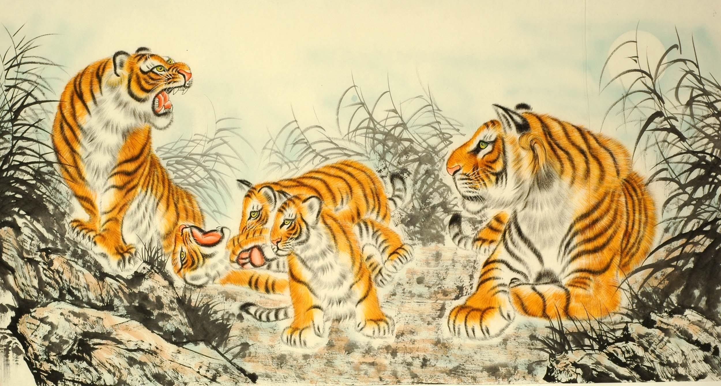 Chinese Tiger Painting - CNAG008159