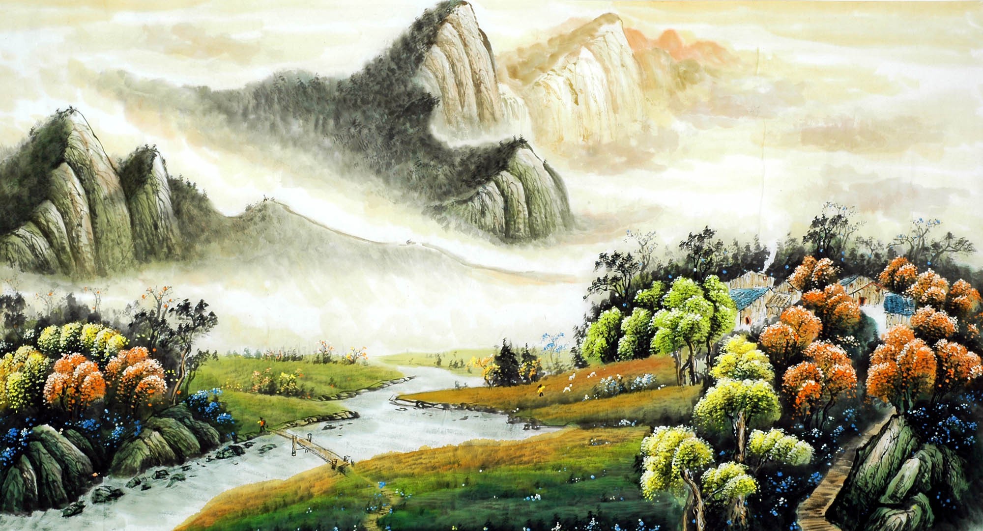 Chinese Landscape Painting - CNAG008227