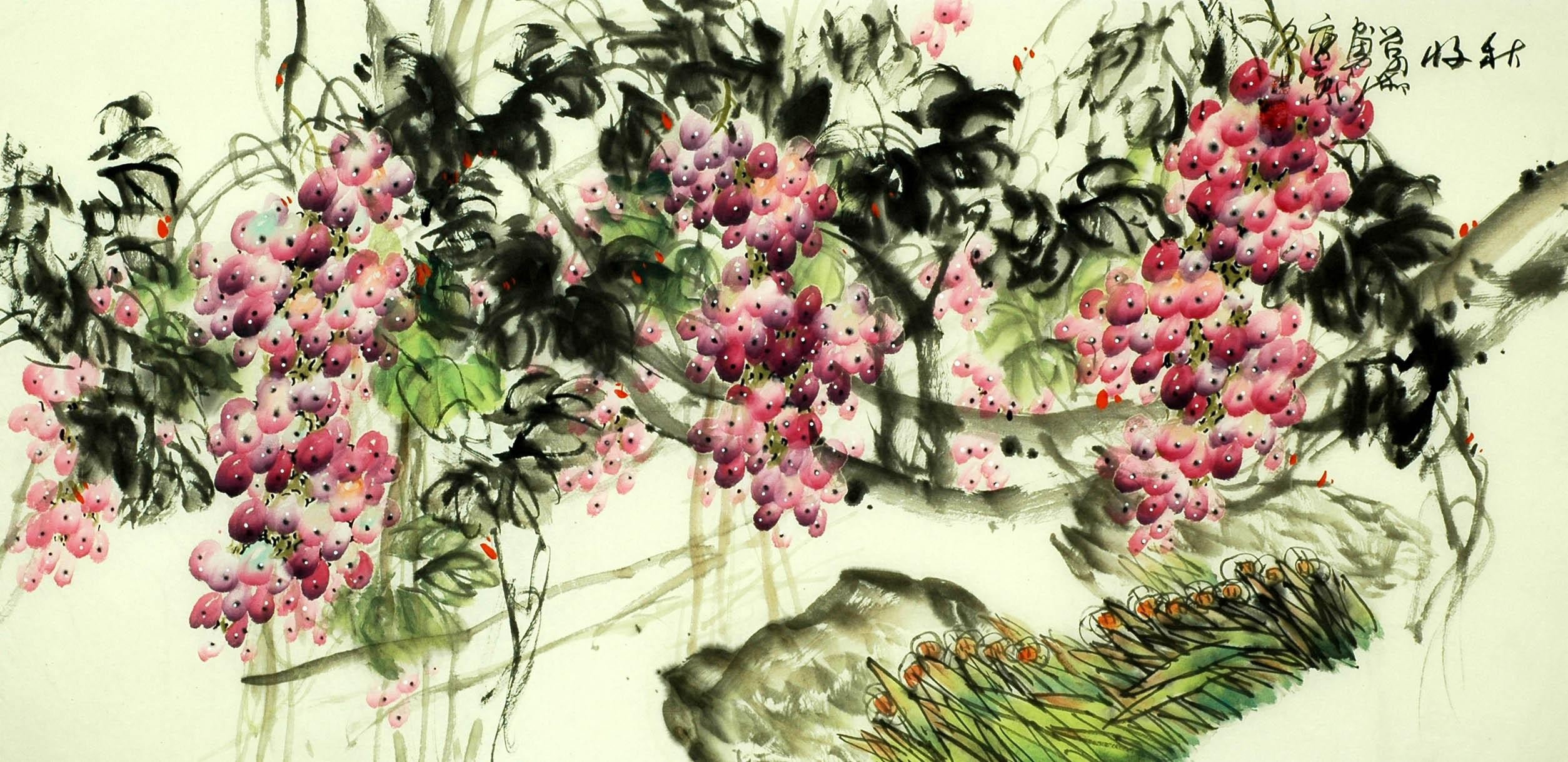 Chinese Grapes Painting - CNAG008262