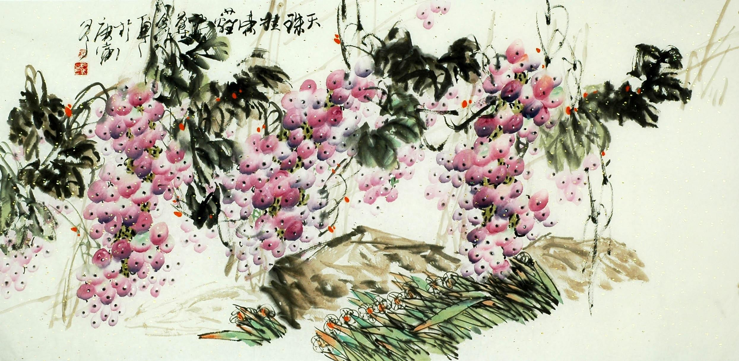 Chinese Grapes Painting - CNAG008263