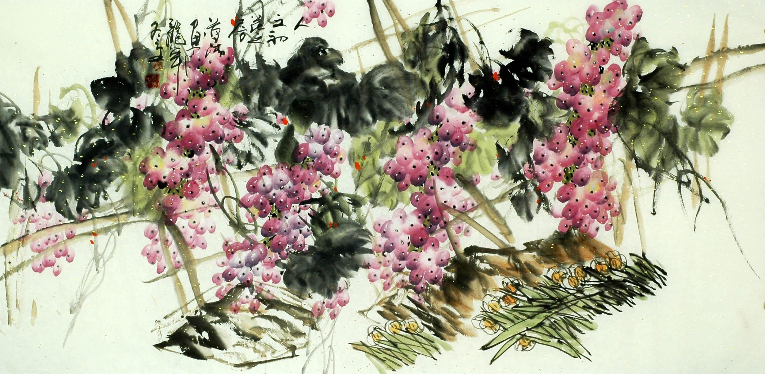 Chinese Grapes Painting - CNAG008266