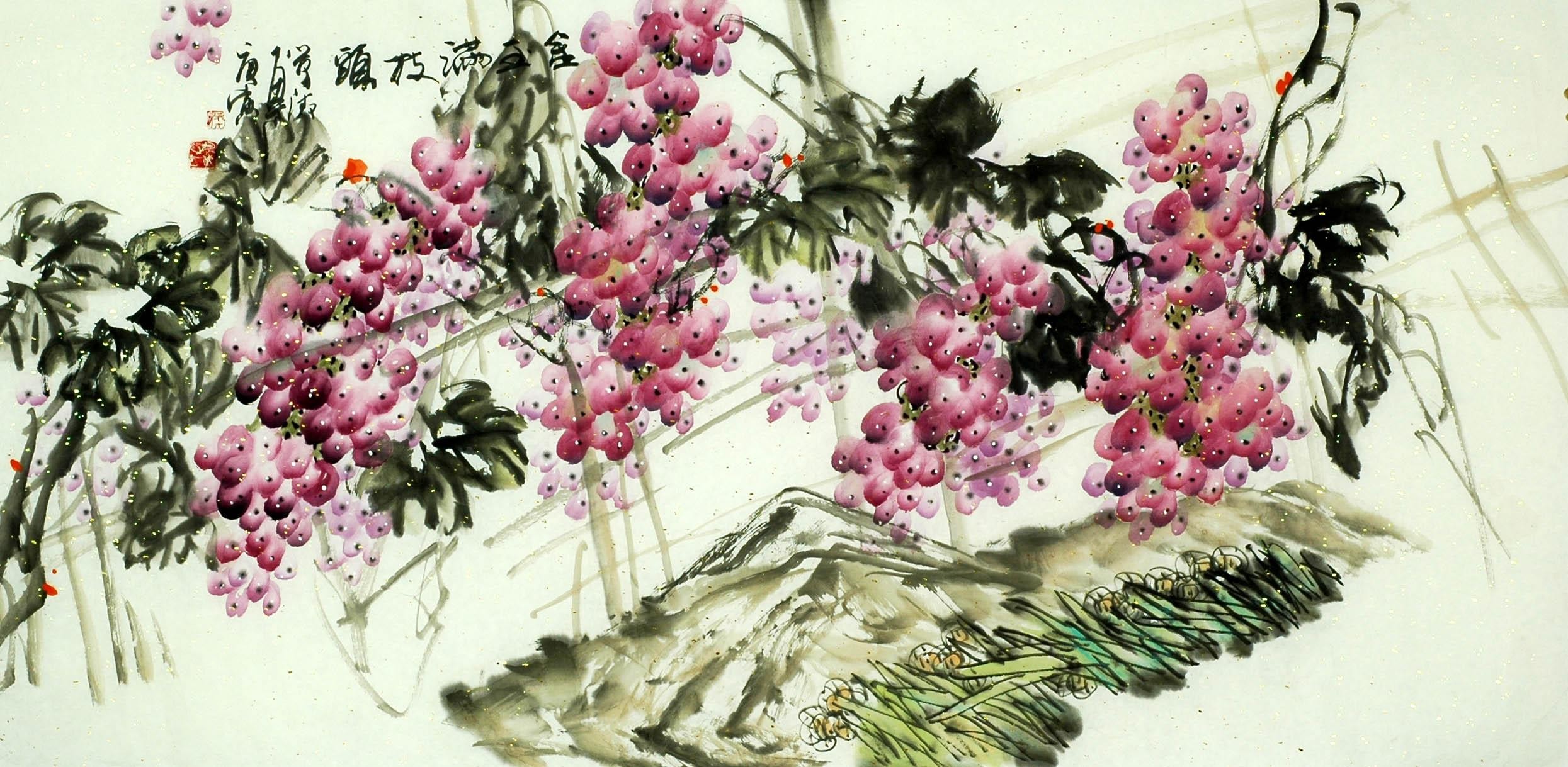 Chinese Grapes Painting - CNAG008267