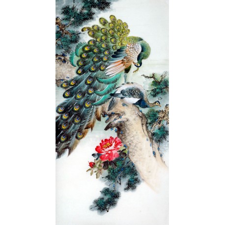 Chinese Peacock Painting - CNAG008278