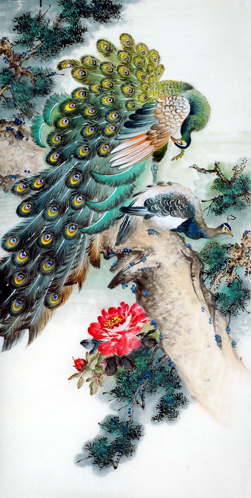 Chinese Peacock Painting - CNAG008278