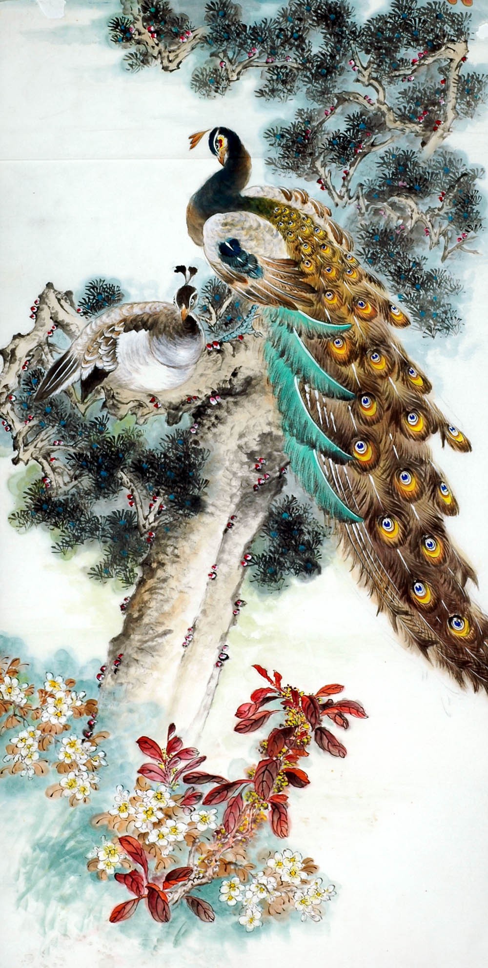 Chinese Peacock Painting - CNAG008279