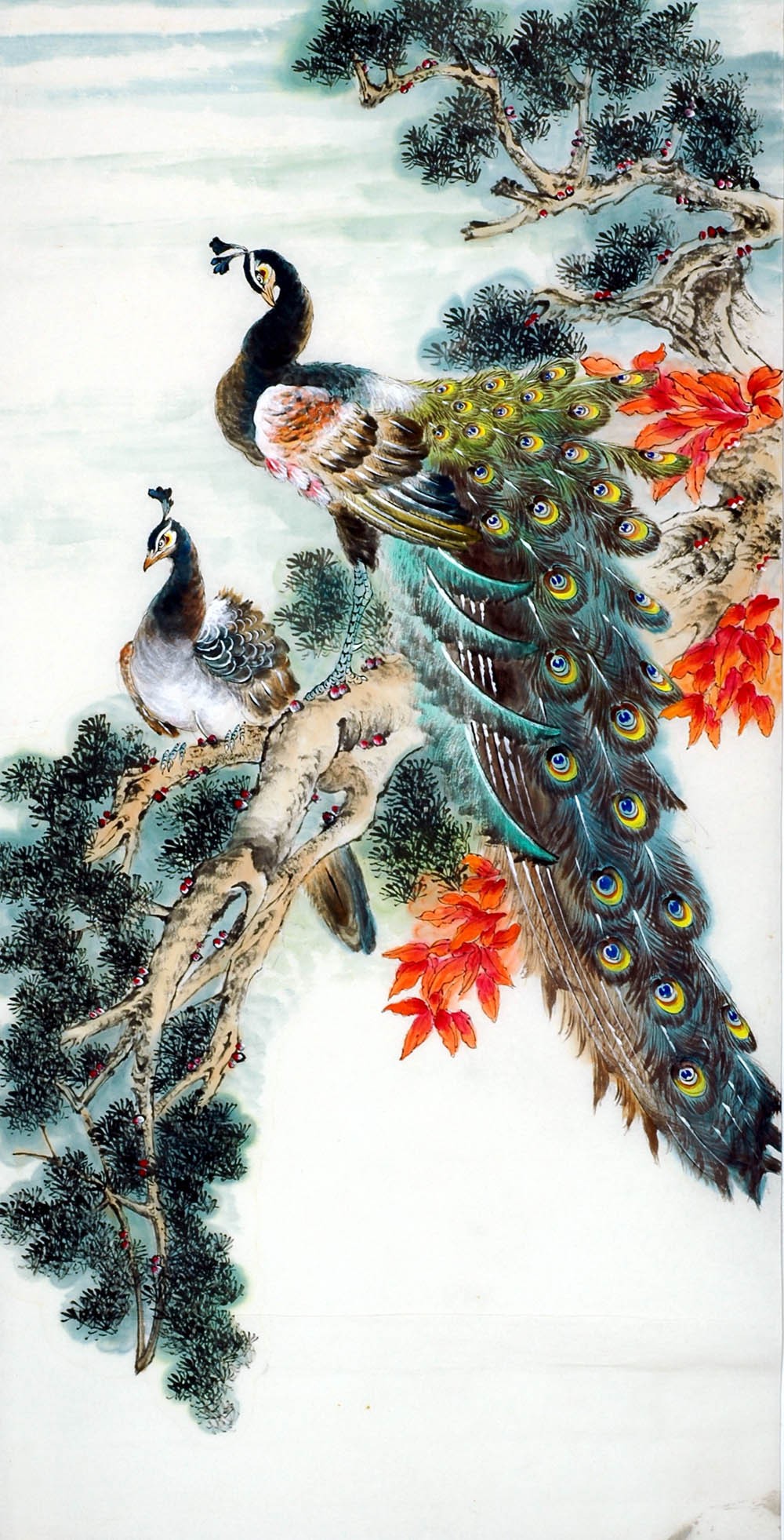 Chinese Peacock Painting - CNAG008280