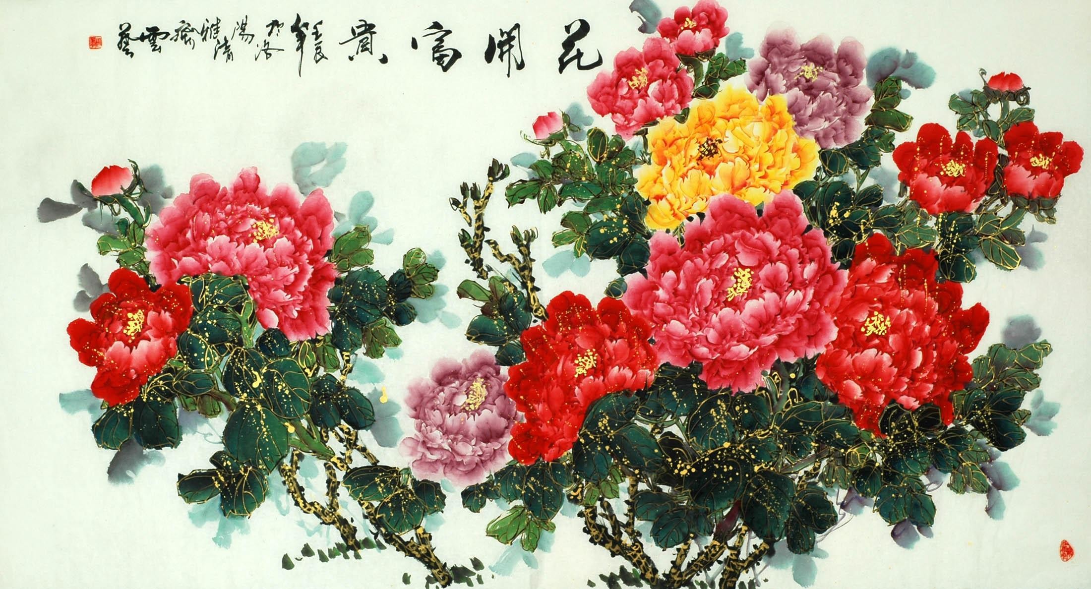 Chinese Peony Painting - CNAG008336