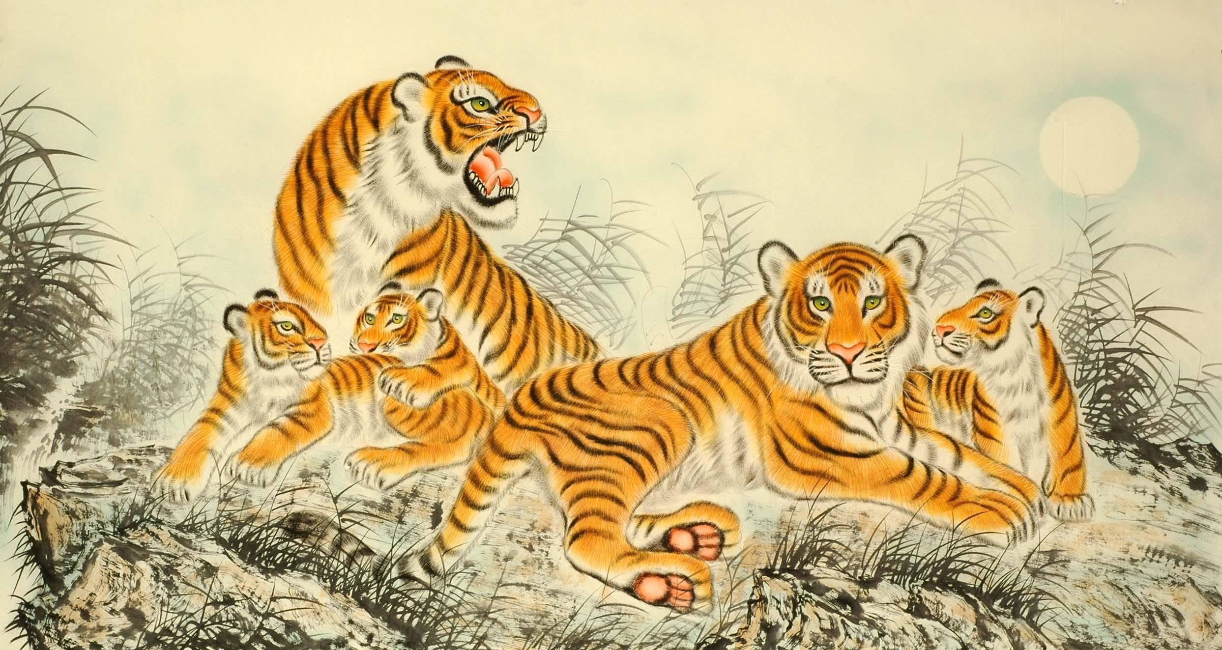 Chinese Tiger Painting - CNAG008380