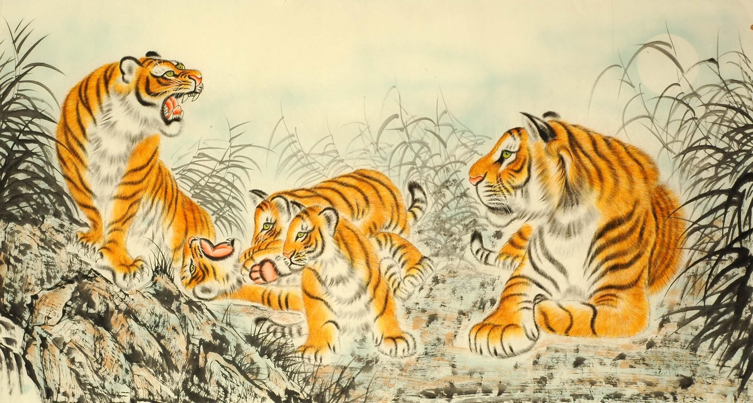Chinese Tiger Painting - CNAG008381