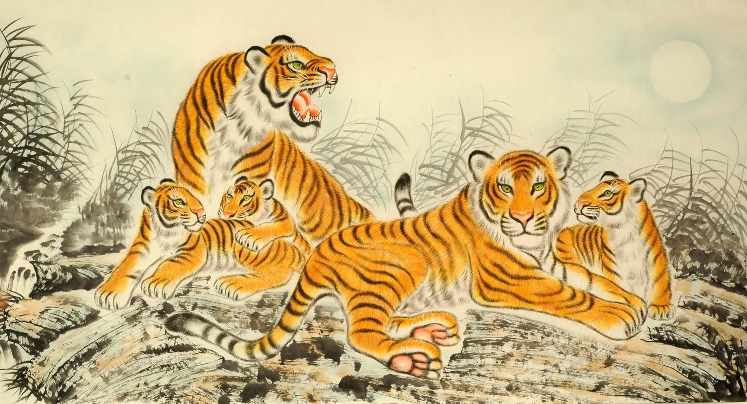 Chinese Tiger Painting - CNAG008383