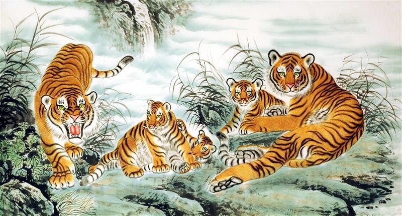 Chinese Tiger Painting - CNAG008384