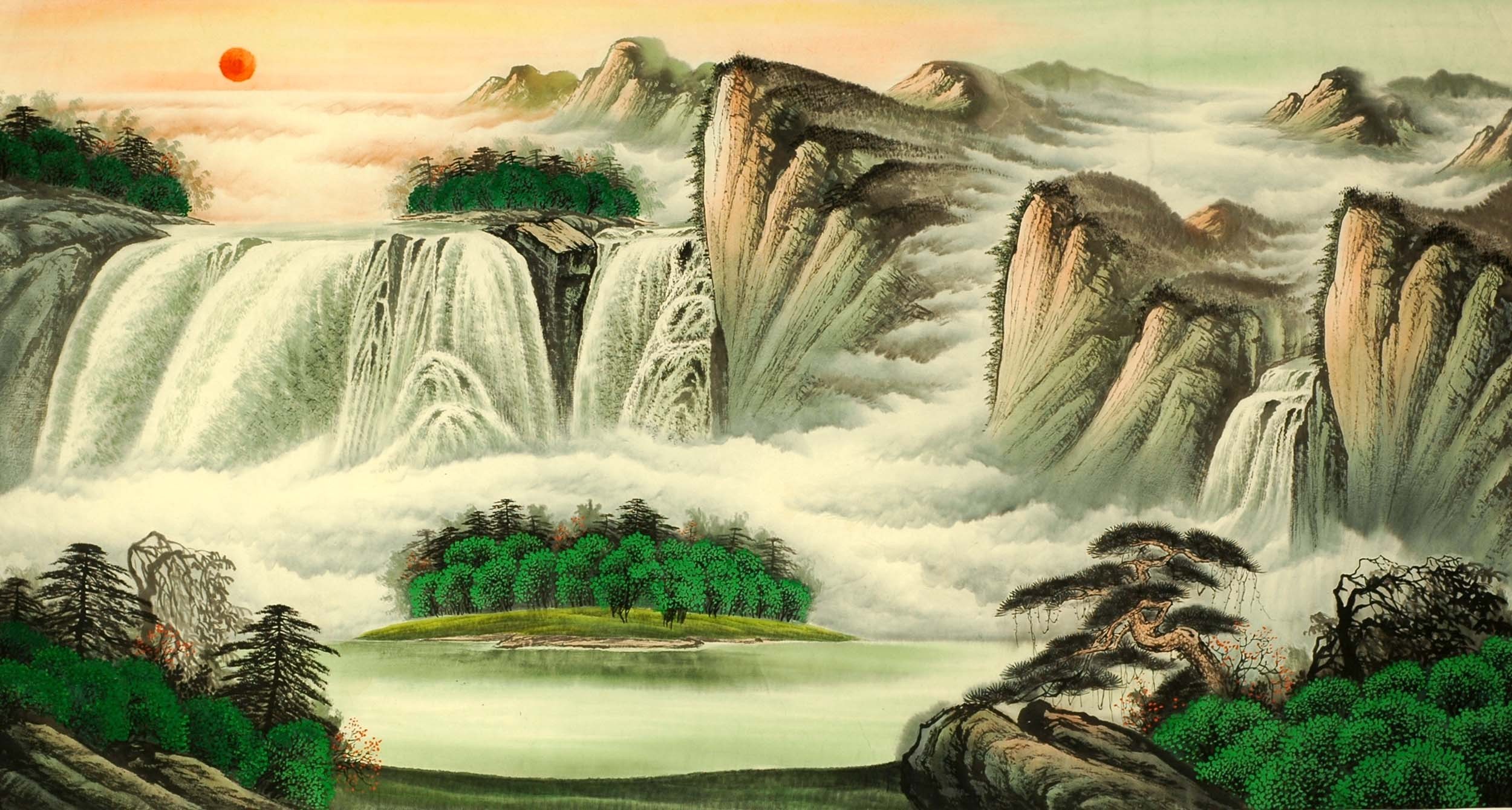 Chinese Landscape Painting - CNAG008388