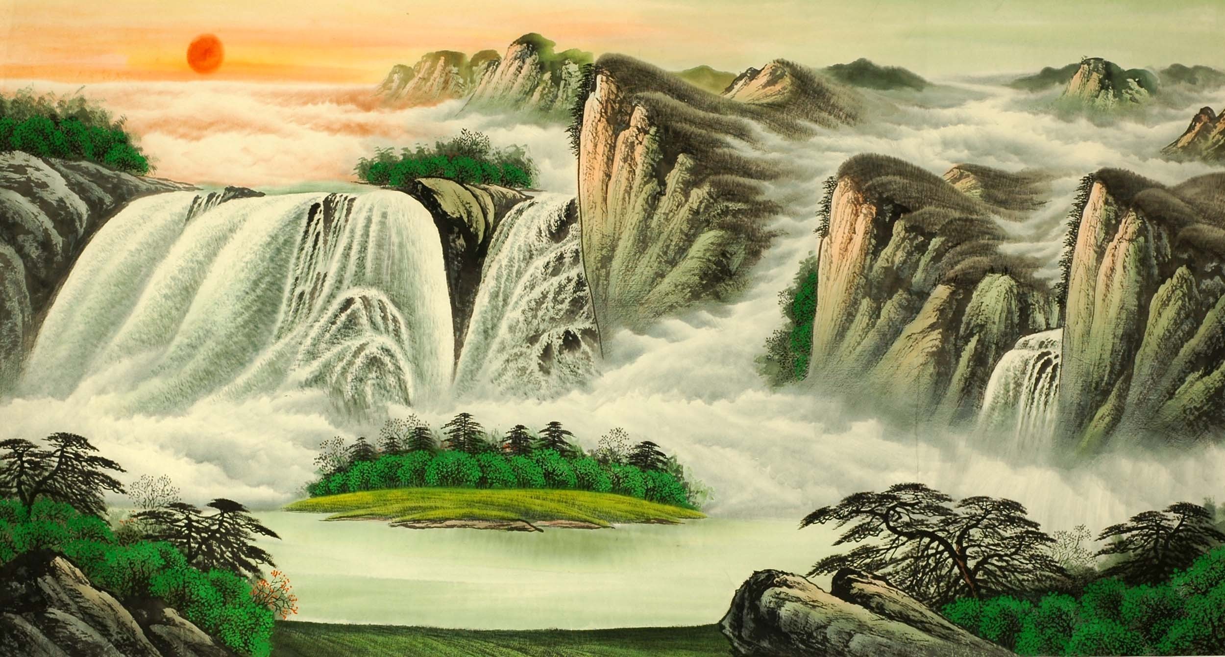 Chinese Landscape Painting - CNAG008391