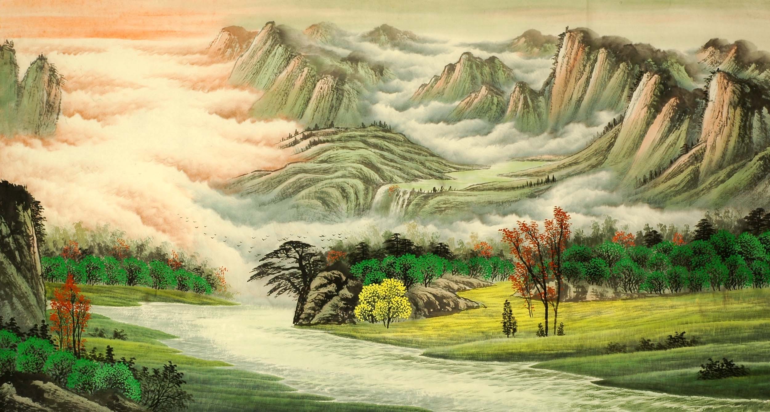 Chinese Landscape Painting - CNAG008392