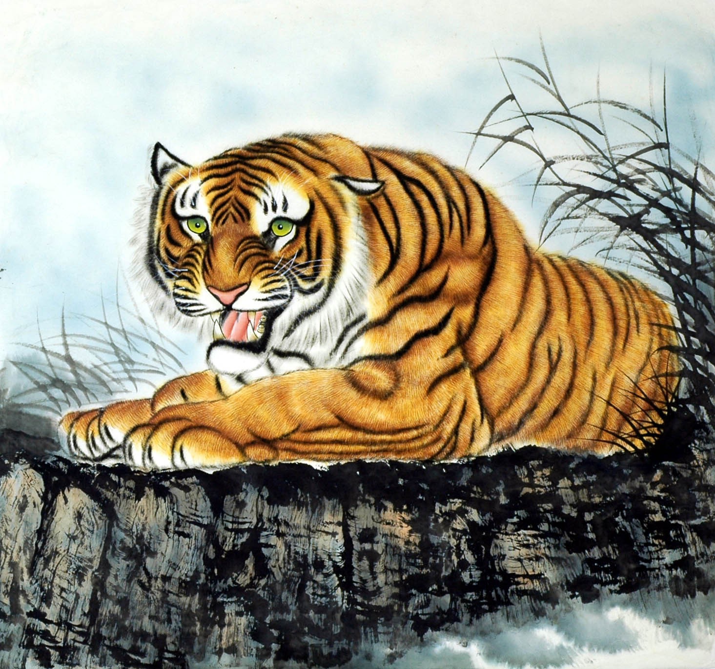 Chinese Tiger Painting - CNAG008497