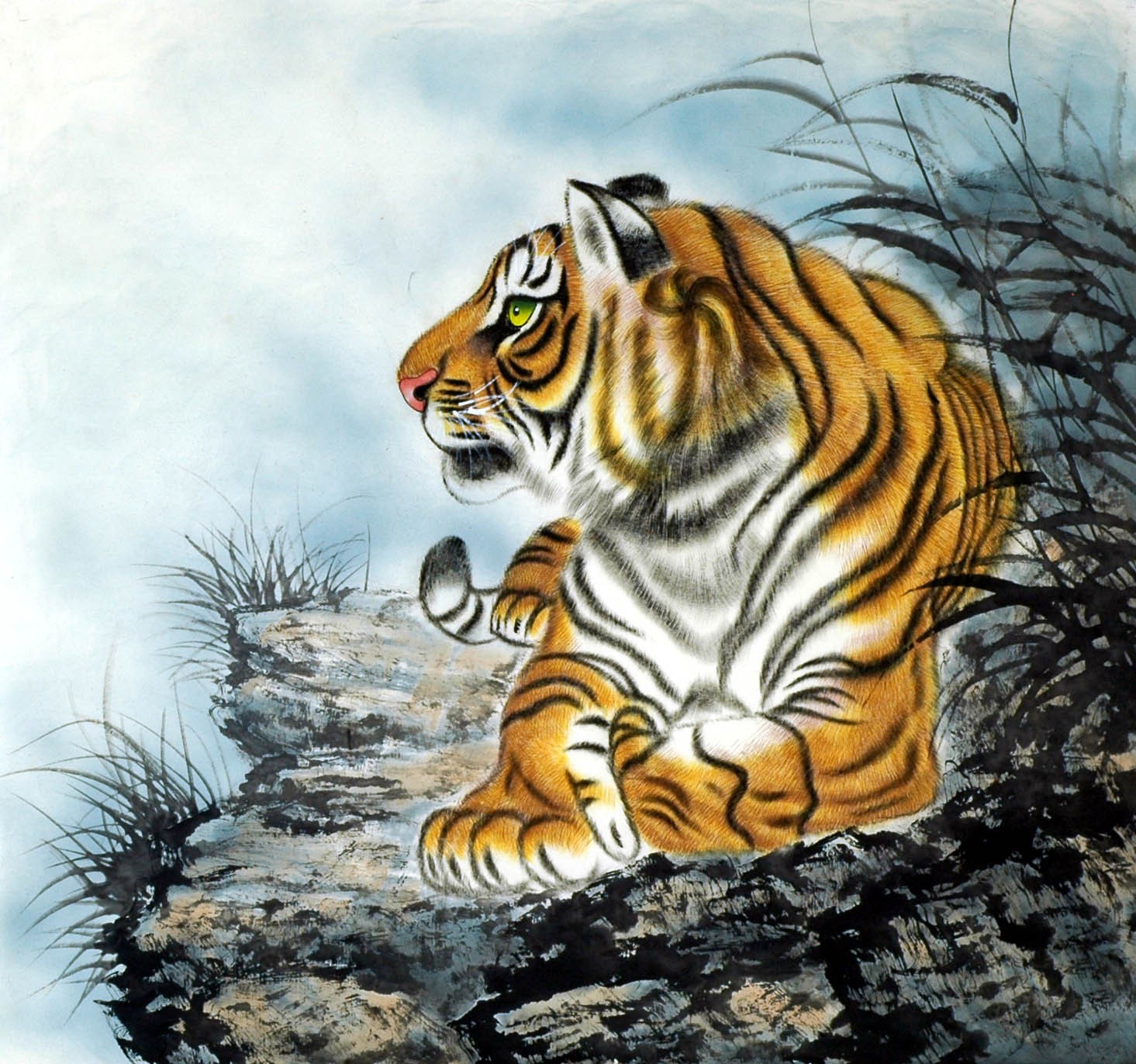 Chinese Tiger Painting - CNAG008498