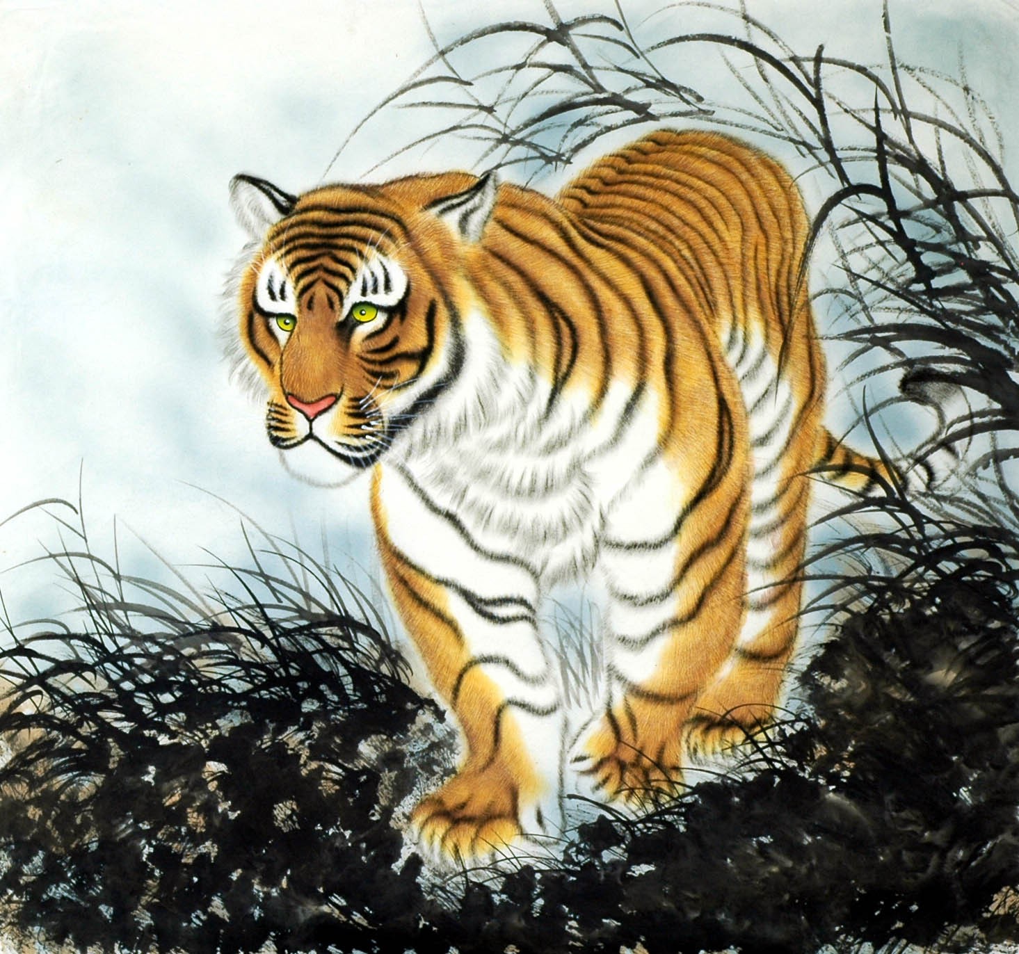 Chinese Tiger Painting - CNAG008500