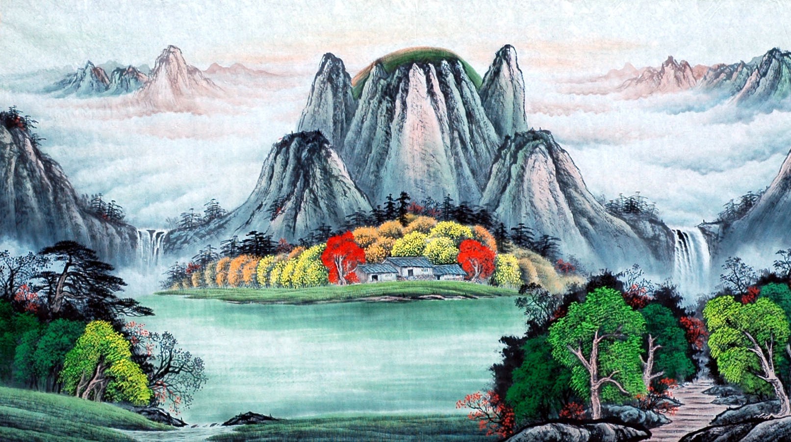 Chinese Landscape Painting - CNAG008505