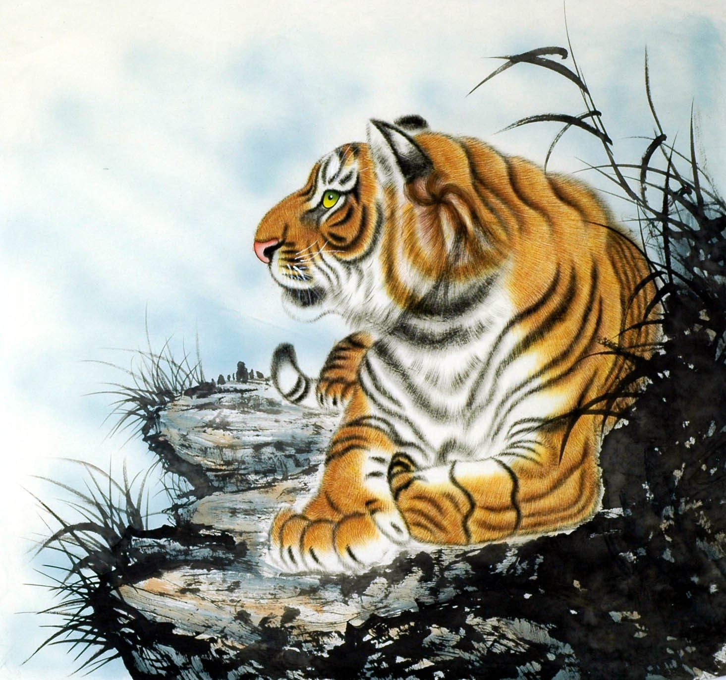 Chinese Tiger Painting - CNAG008517
