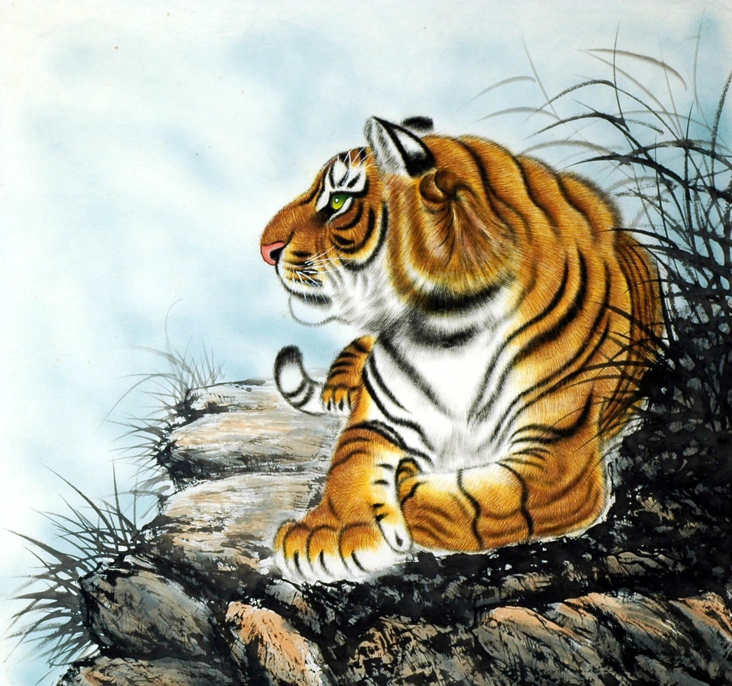 Chinese Tiger Painting - CNAG008518