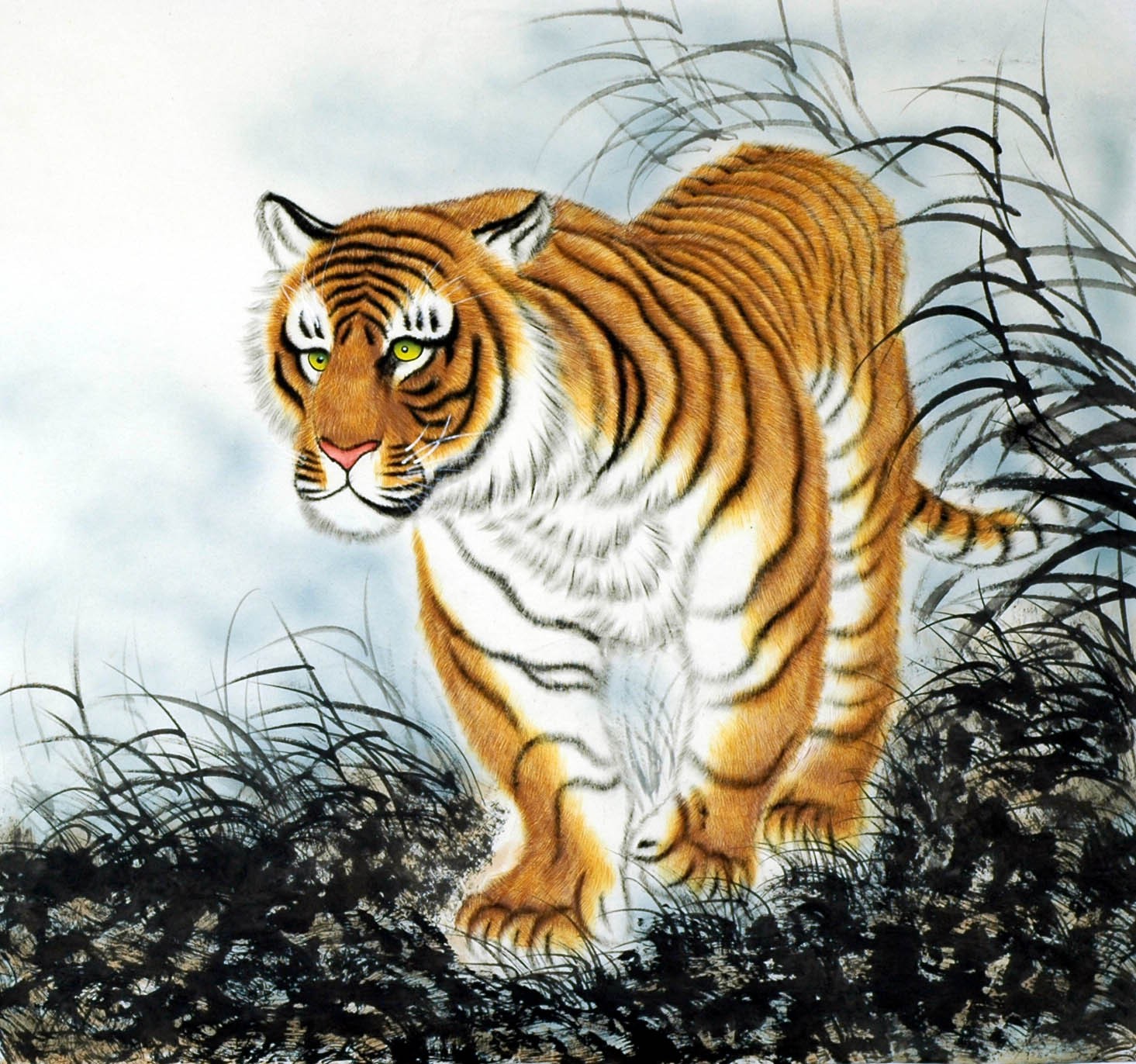 Chinese Tiger Painting - CNAG008521