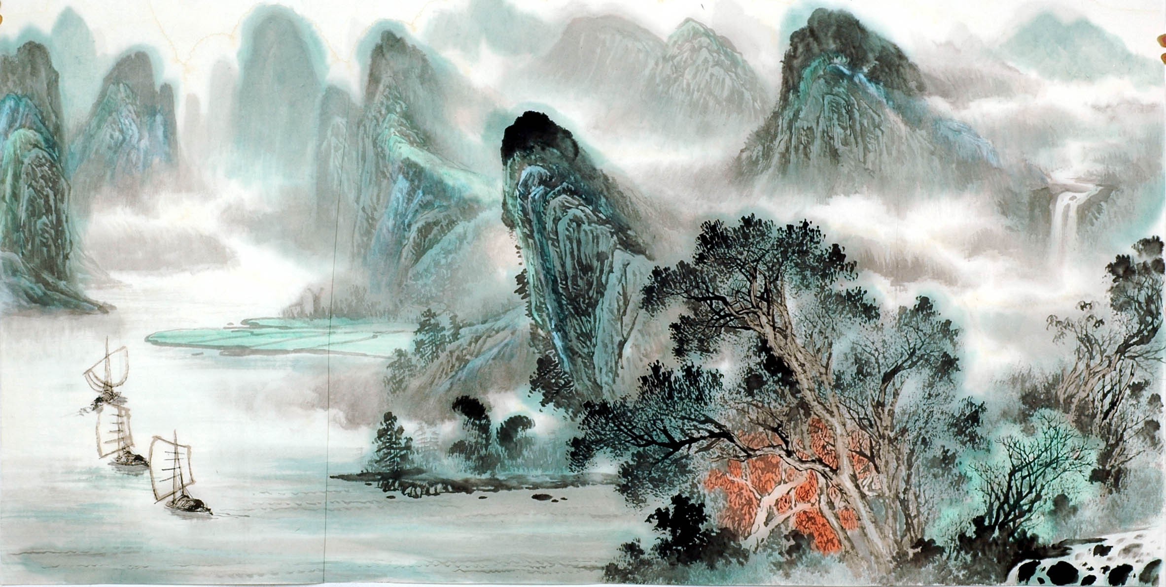 Chinese Landscape Painting - CNAG008589