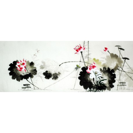 Chinese Lotus Painting - CNAG008615