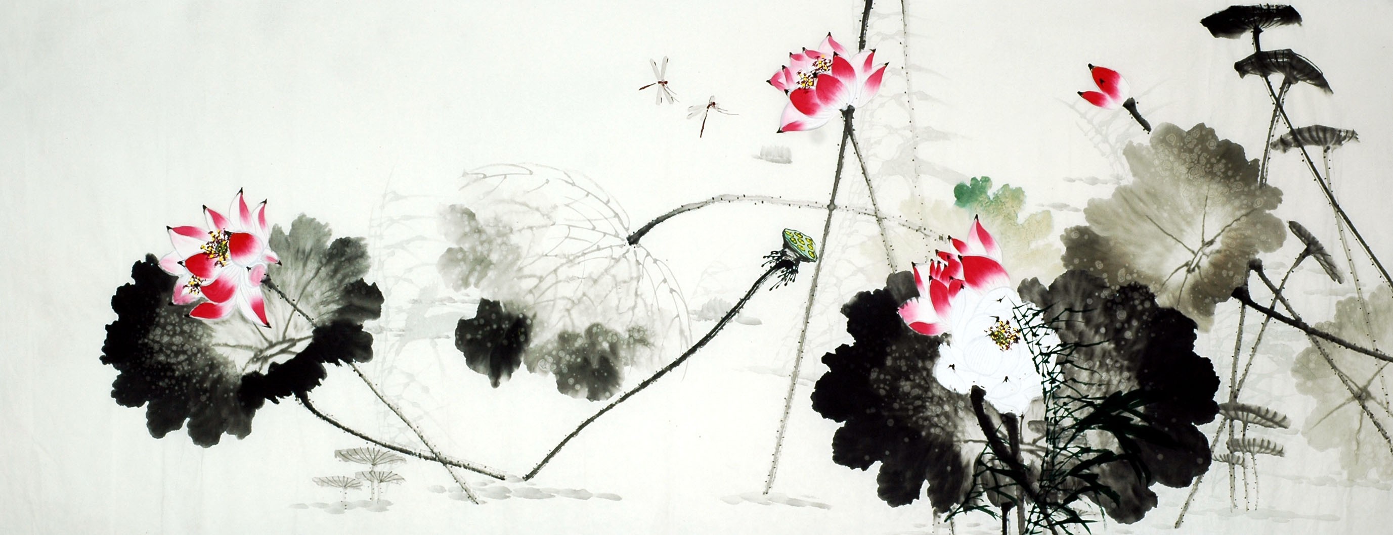 Chinese Lotus Painting - CNAG008625