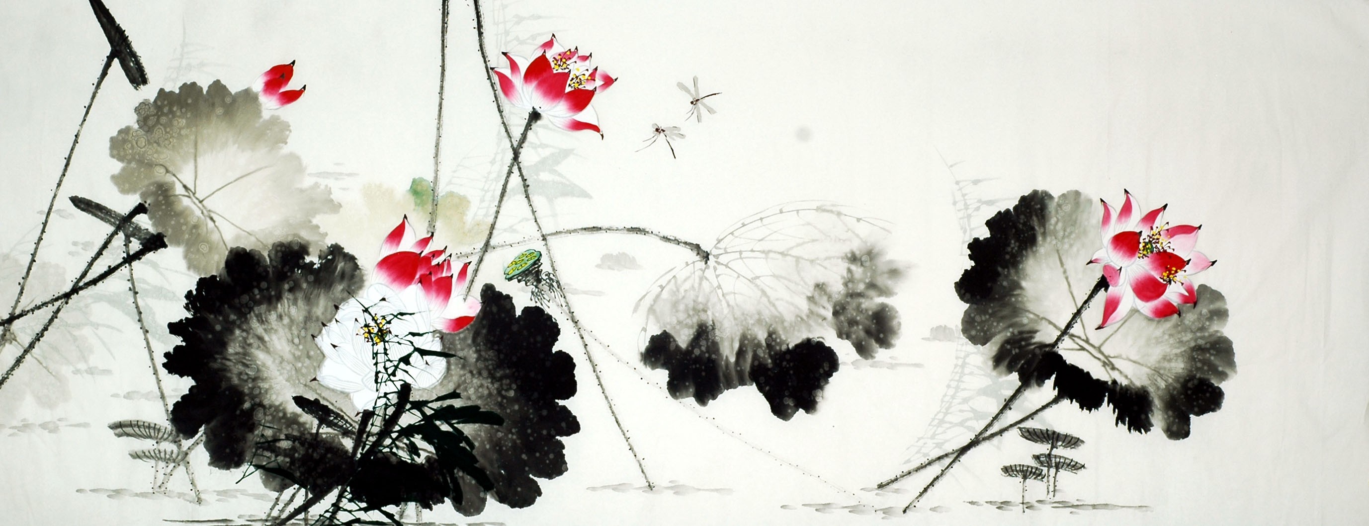 Chinese Lotus Painting - CNAG008626
