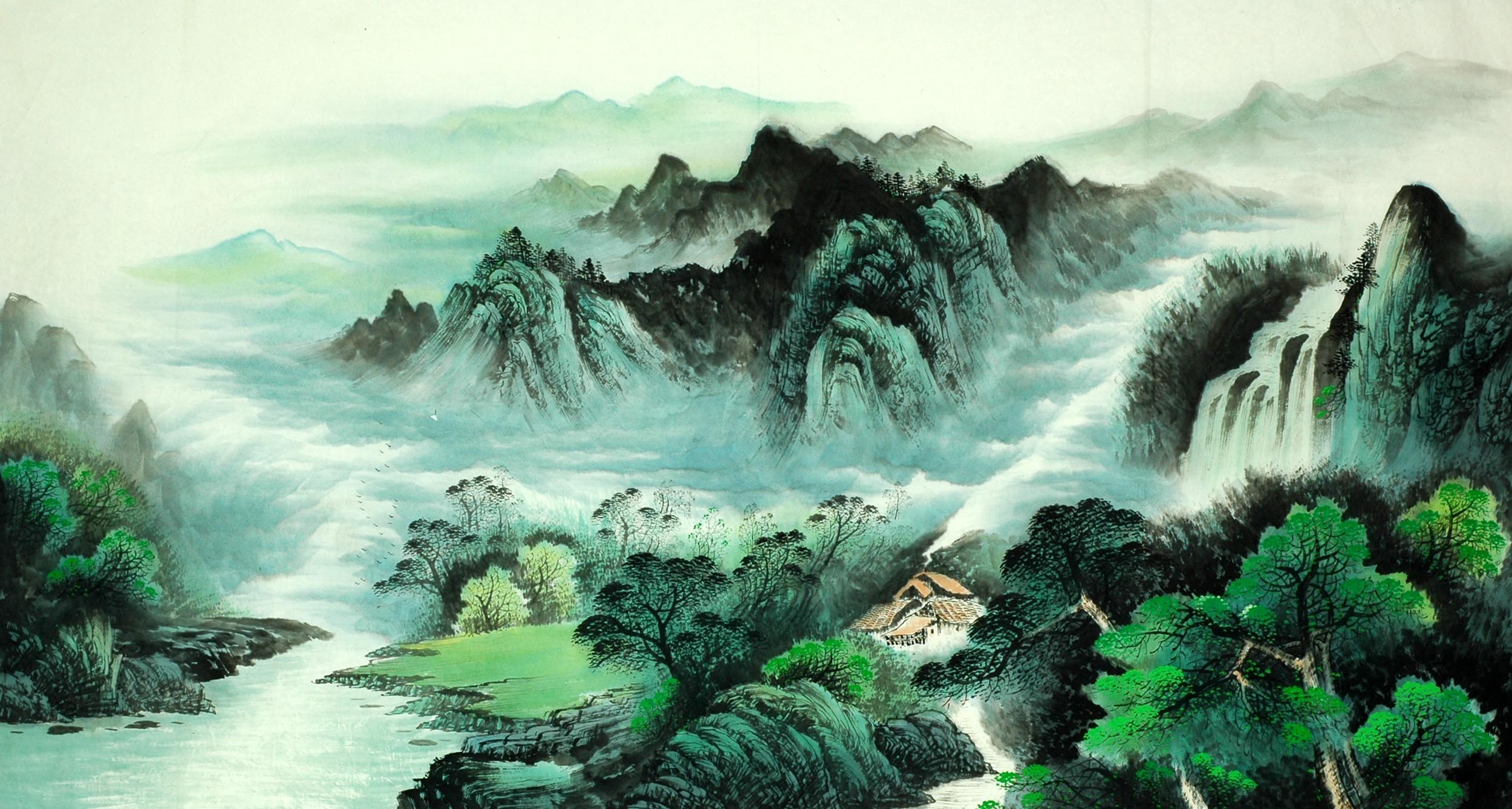 Chinese Landscape Painting - CNAG008628