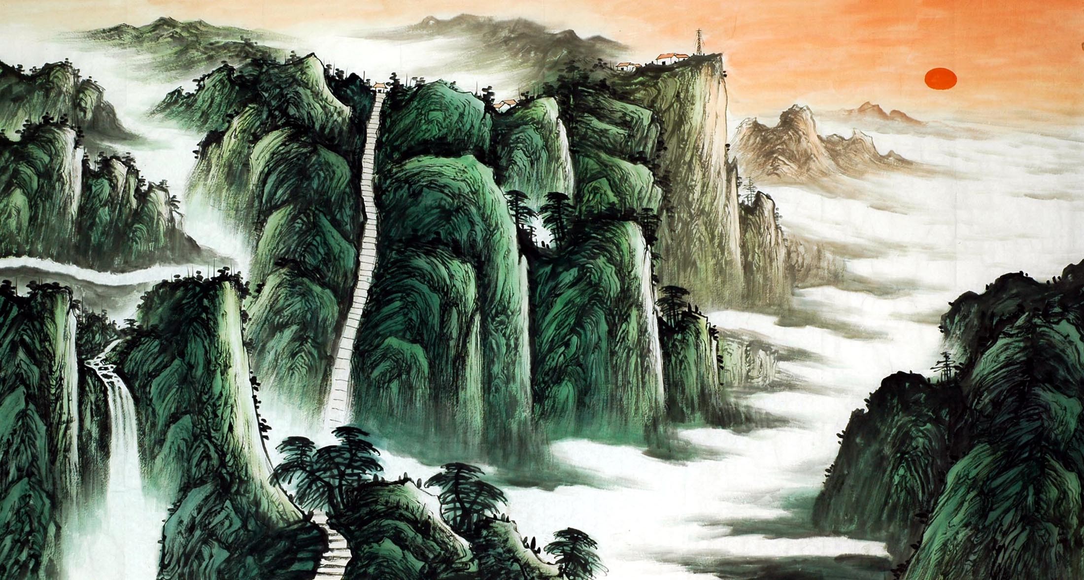 Chinese Landscape Painting - CNAG008630