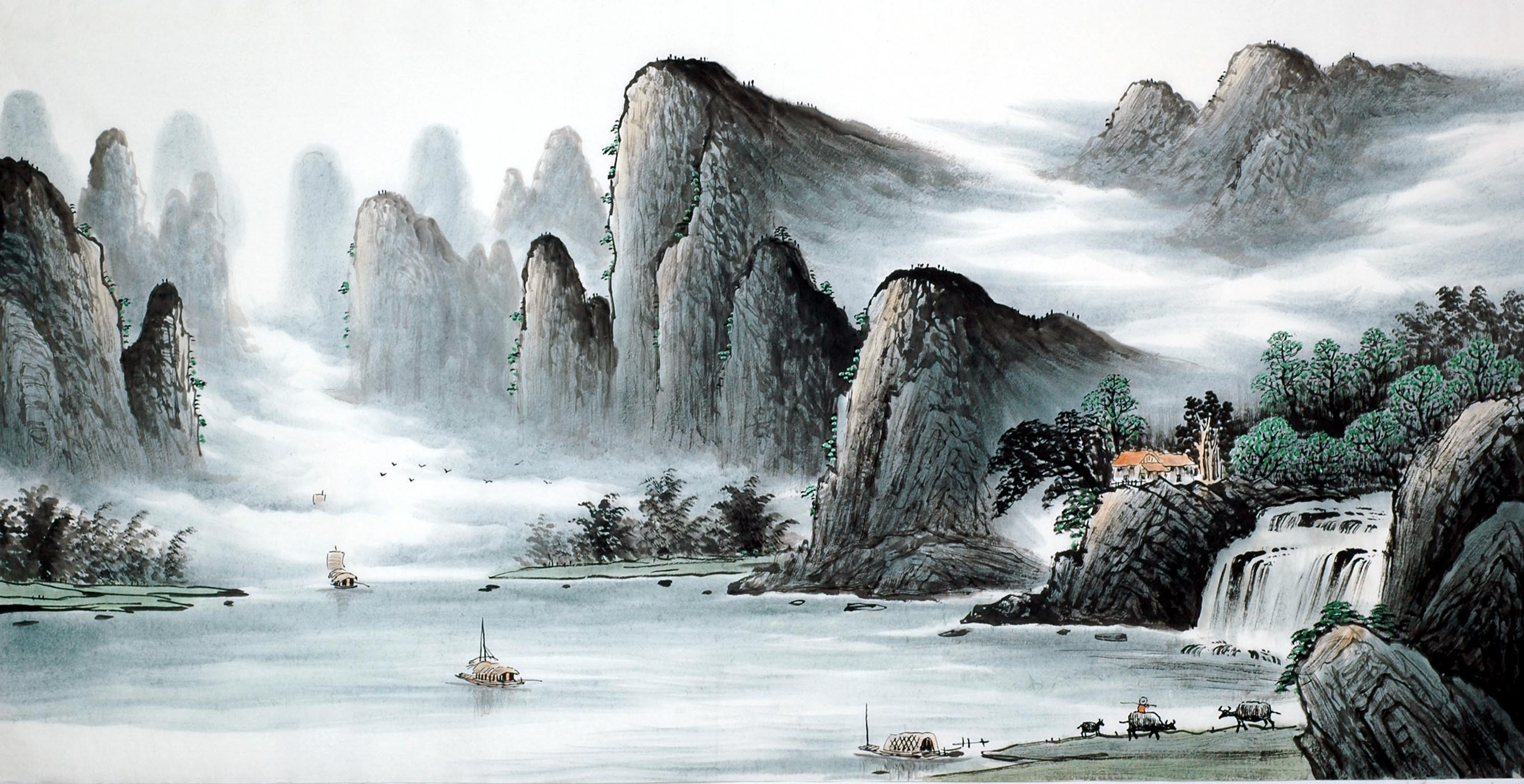 Chinese Landscape Painting - CNAG008656