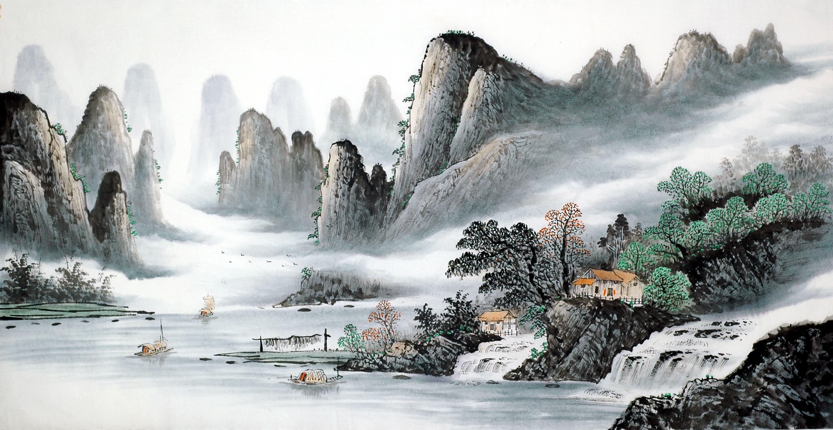 Chinese Landscape Painting - CNAG008662