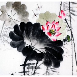 Chinese Lotus Painting - CNAG008679
