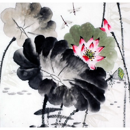 Chinese Lotus Painting - CNAG008682