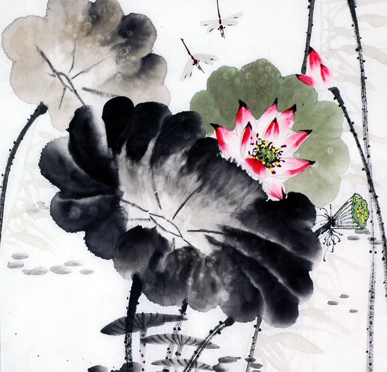 Chinese Lotus Painting - CNAG008682