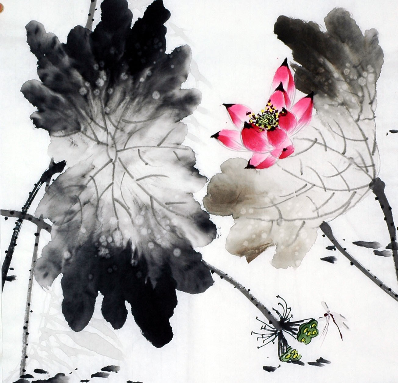 Chinese Lotus Painting - CNAG008688