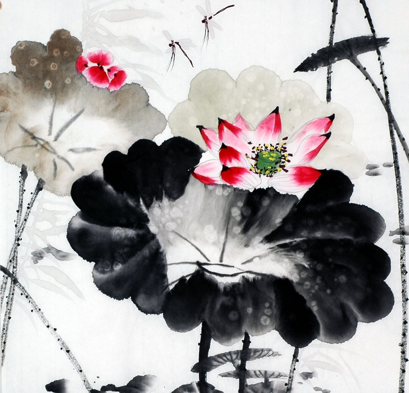 Chinese Lotus Painting - CNAG008690