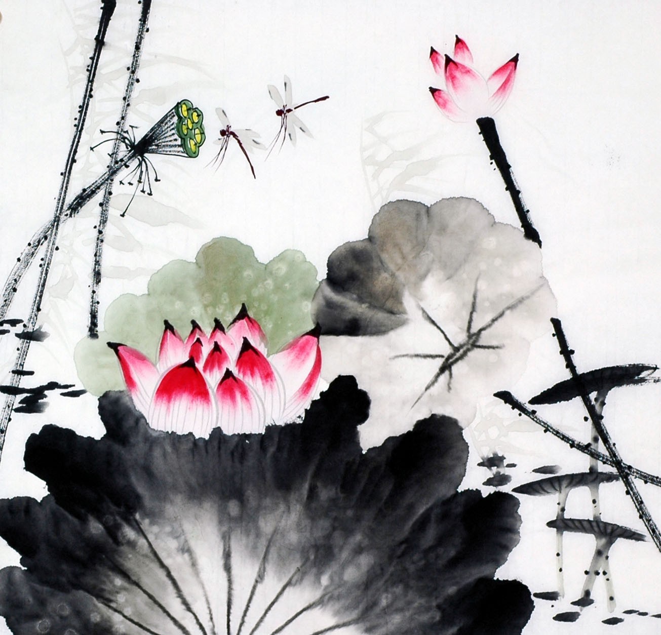 Chinese Lotus Painting - CNAG008692
